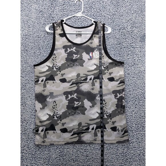 NBA Camouflage Tank Top Mens LG Lightweight Mesh Muscle Basketball Lifting Gray - Picture 11 of 13
